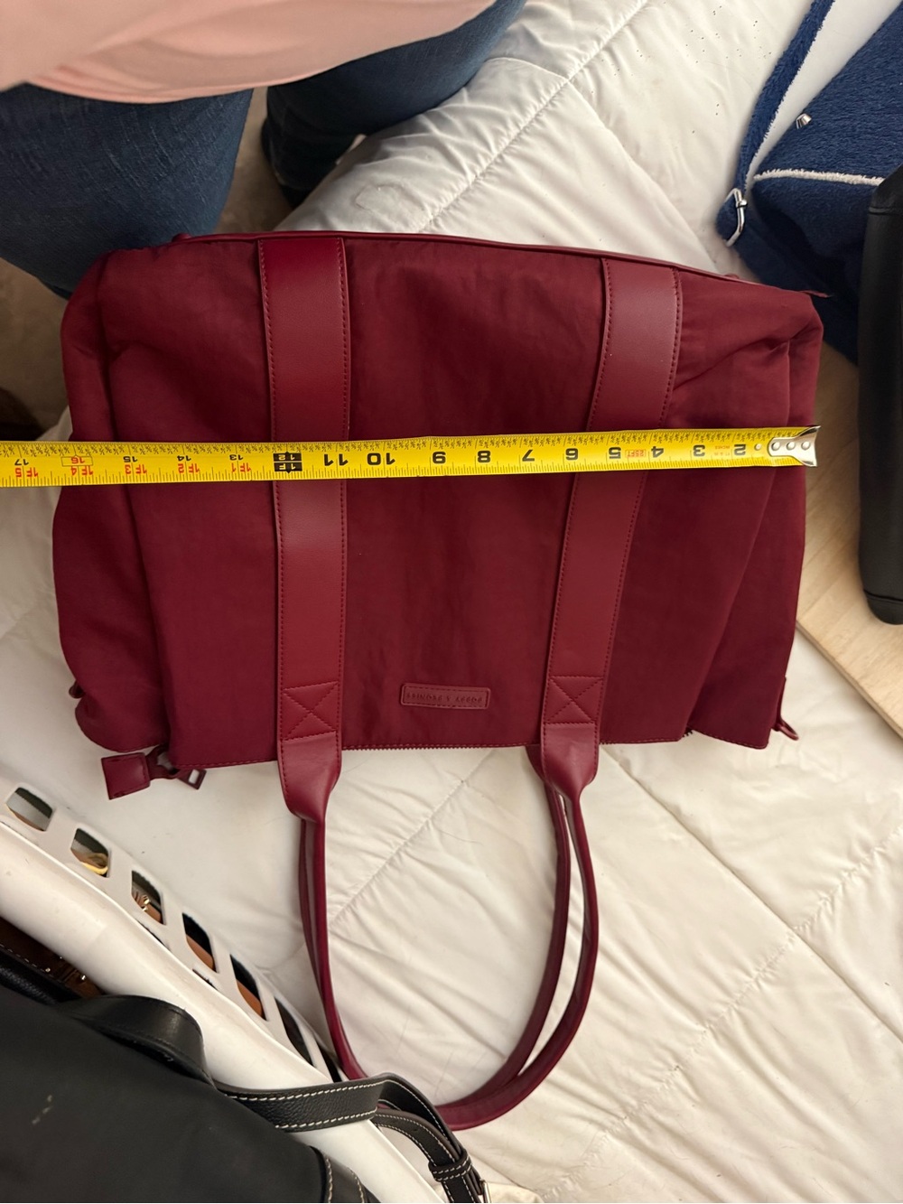 Poppy & Peonies Deep Burgundy Everyday Tote - Picture 3 of 4
